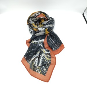 Brick Red Edge Butterfly Bird Scarf